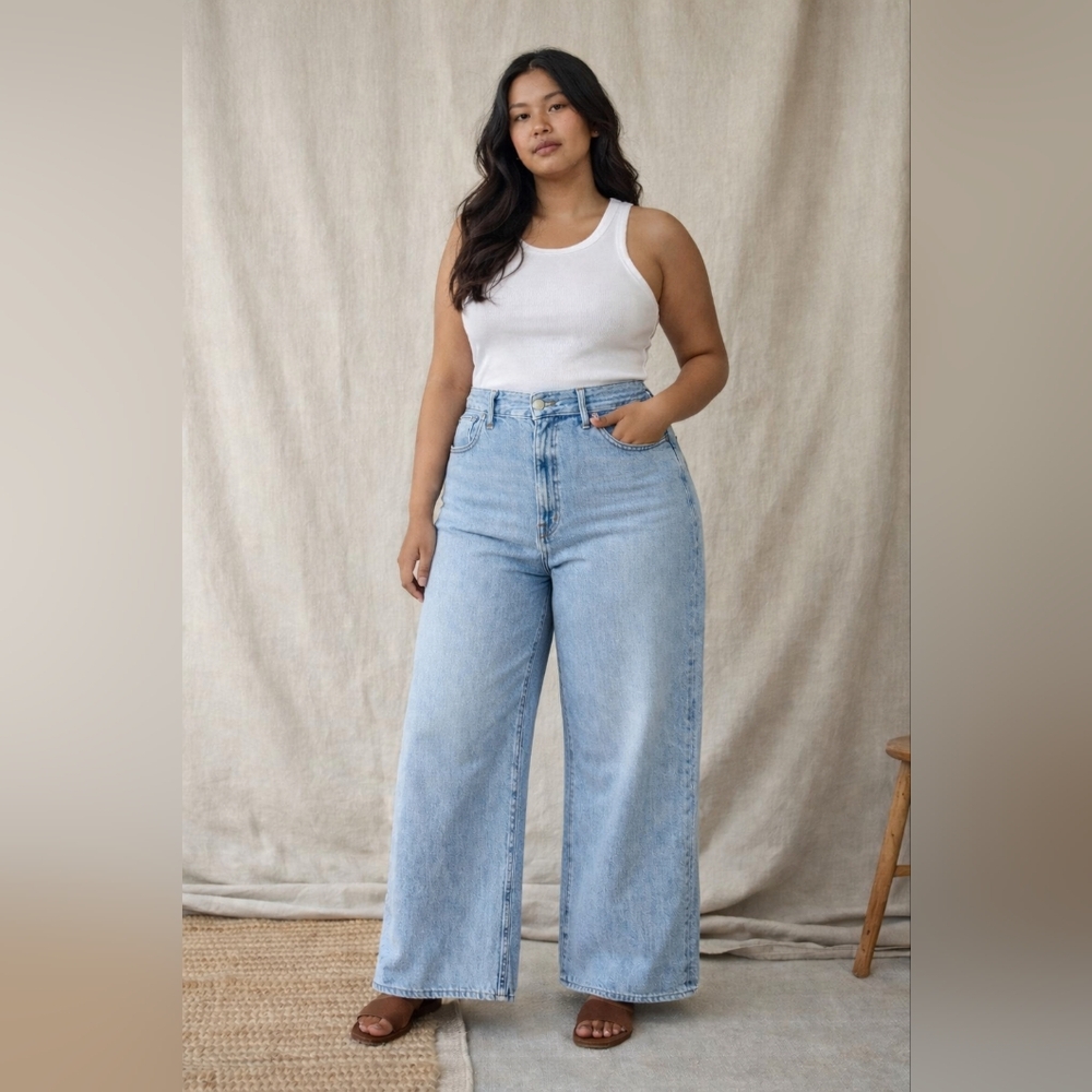 Madewell Light Blue High-Rise Wide Leg Jeans